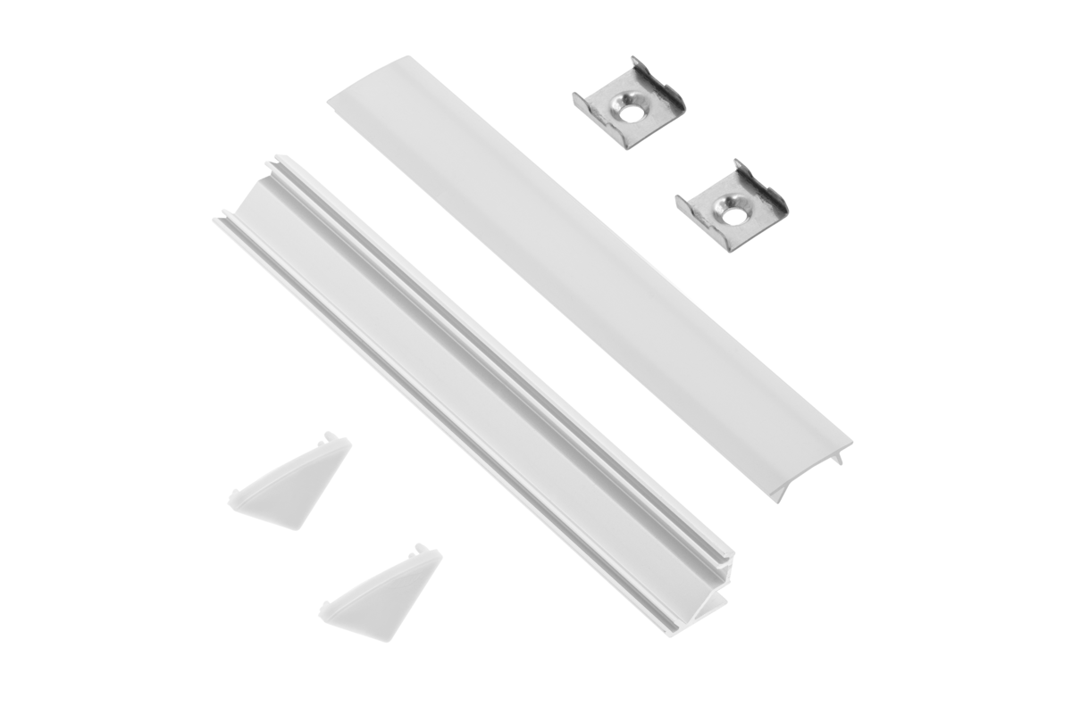 PA-ZGLAXNKKTOMZ-10 GTV 2m 45deg Silver proflle & Clips/Blanks