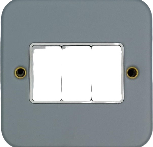 MSP632 Niglon Metal Clad 3 gang Switch