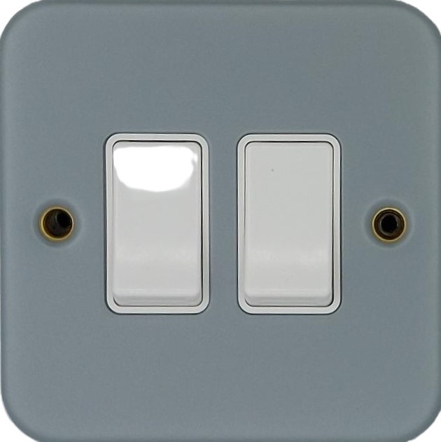 MSP622 Niglon Metal Clad  2 gang Switch