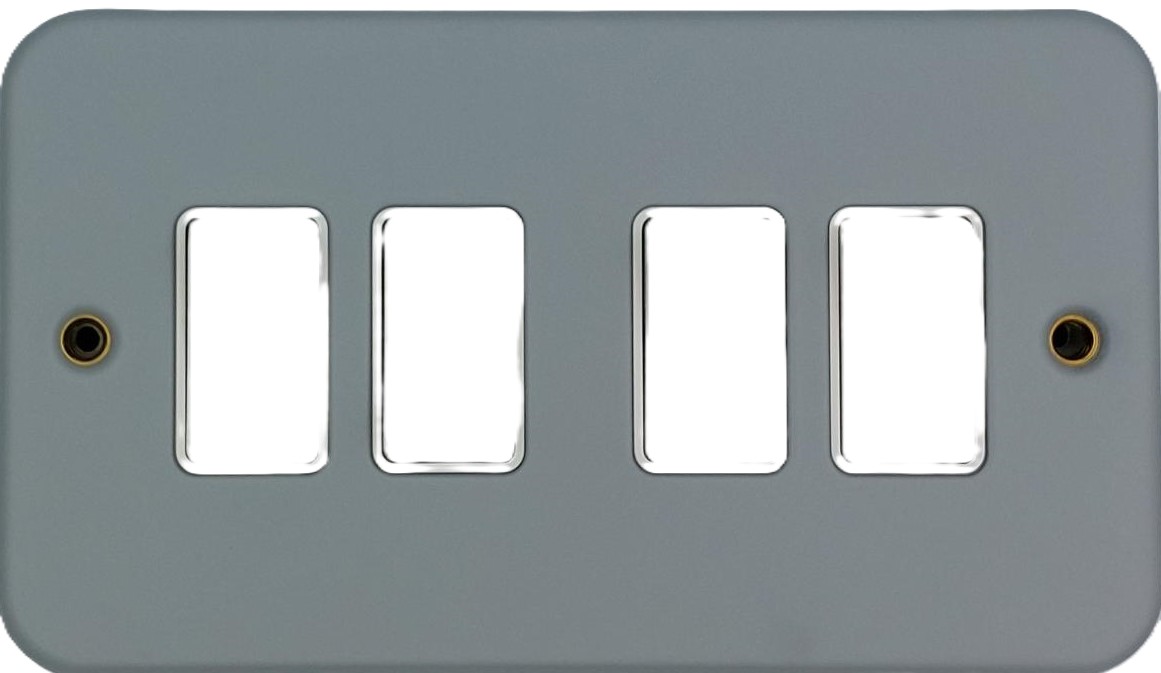 MSP642 Niglon Metal Clad 4 gang 2 way