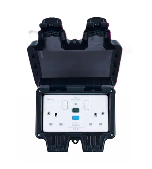 H-BWS132S Niglon 2G DP Switched Socket With RCD IP66
