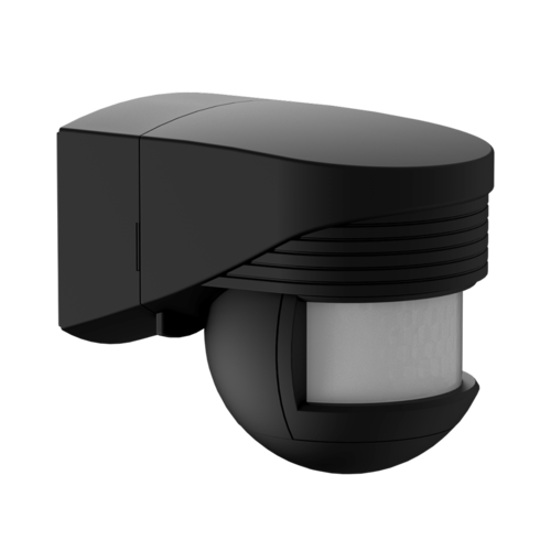 Beg Black outdoor motion detector with a 140° detection angle